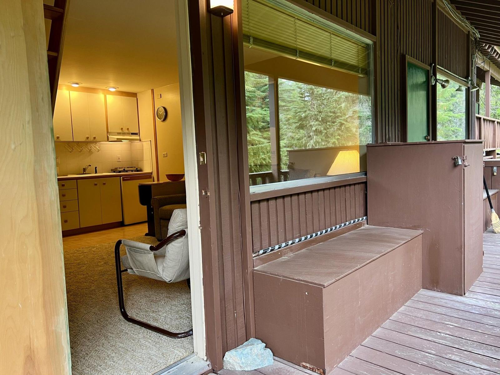 Back deck looking in toward the kitchen
